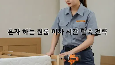 혼자 하는 원룸 이사? 시간 단축 전략!